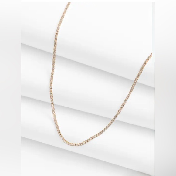 NWT Madewell Demi-Fine Crystal Tennis Necklace - Picture 3 of 7